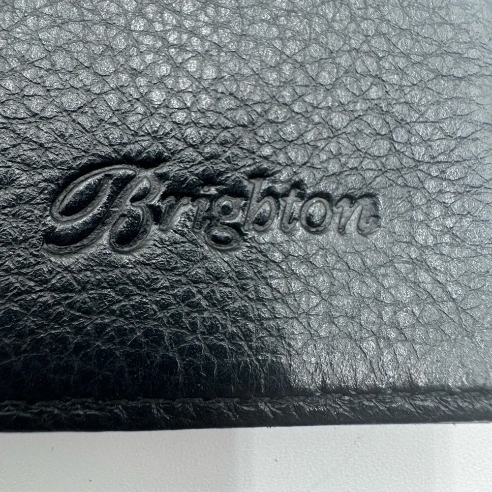 BRIGHTON Large Wallet Organizer Black Brown Croc Embossed Roped Chain